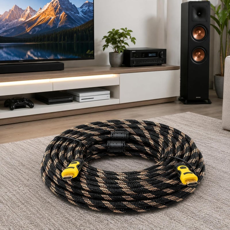 taradhin HDMI 2.0 Cable 20 Meter 4K@60Hz 18Gbps, Nylon Braided High Speed HDMI Lead, Gold Plated, HDR ARC 3D 1080P, for TV Monitor PS5 PS4 Xbox Laptop Desktop Mini PC Projector - Image 2