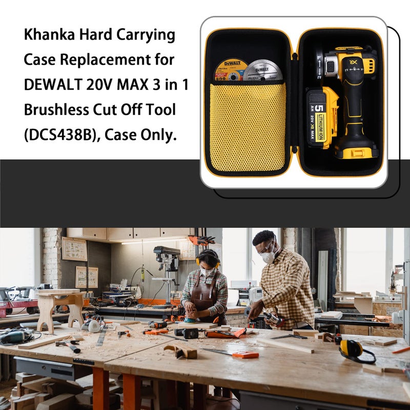Khanka حقيبة حمل صلبة بديلة لـ DEWALT 20V MAX 3 في 1 أداة قطع بدون فرش (DCS438B)، حقيبة فقط - Image 3