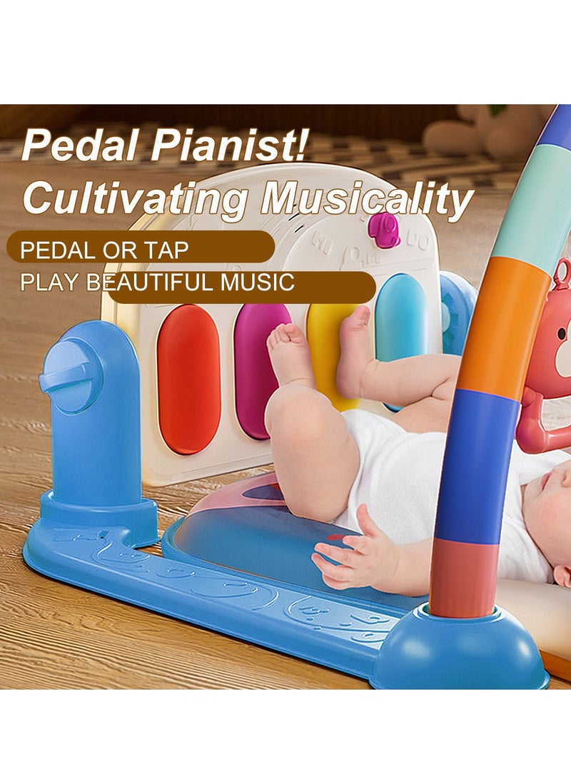 ما بيبي سجادة لعب للأطفال، صالة ألعاب رياضية للأطفال، سجادة أنشطة مرحة على البطن مع 5 ألعاب حسية للأطفال الرضع، موسيقى وأضواء، هدايا للأولاد والبنات للمواليد الجدد - Image 5