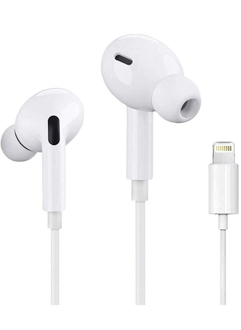 Earbuds/Headphone with Lightning Connector(Built-in Microphone & Volume Control) in-Ear Stereo Headphones Headset Compatible with iPhone14/SE/11/X/8 7-All iOS System[Apple MFi Certified]Plug and play
