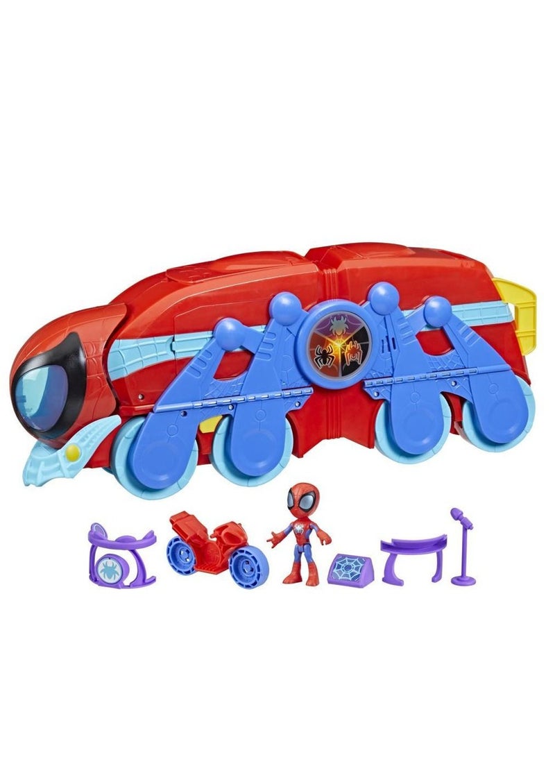 MARVEL Spidey and His Amazing Friends Spider Crawl-R 2 in 1 Deluxe Headquarters Playset F3721 - Image 2