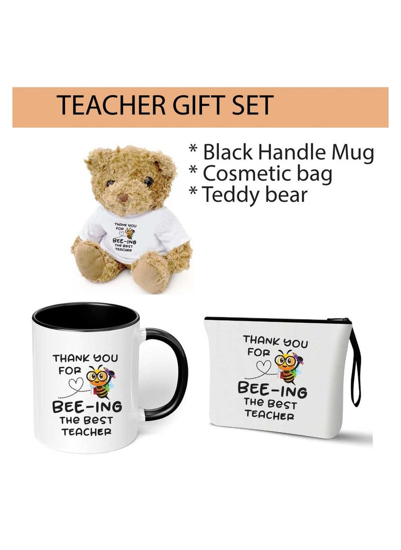 PRINTSHOP4ME Teacher's Day Pack of 3 Combo Pack - Black Two-Tone Ceramic Coffee Mug, Cosmetic Bag and Teddy Bear - Teacher's Day Gift Set - Gift for World Teachers Day  - Image 2
