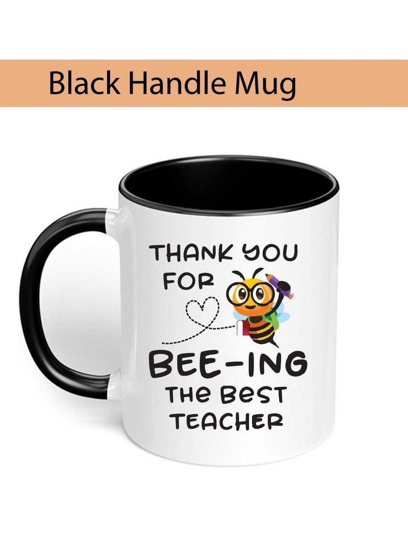 PRINTSHOP4ME Teacher's Day Pack of 3 Combo Pack - Black Two-Tone Ceramic Coffee Mug, Cosmetic Bag and Teddy Bear - Teacher's Day Gift Set - Gift for World Teachers Day  - Image 3