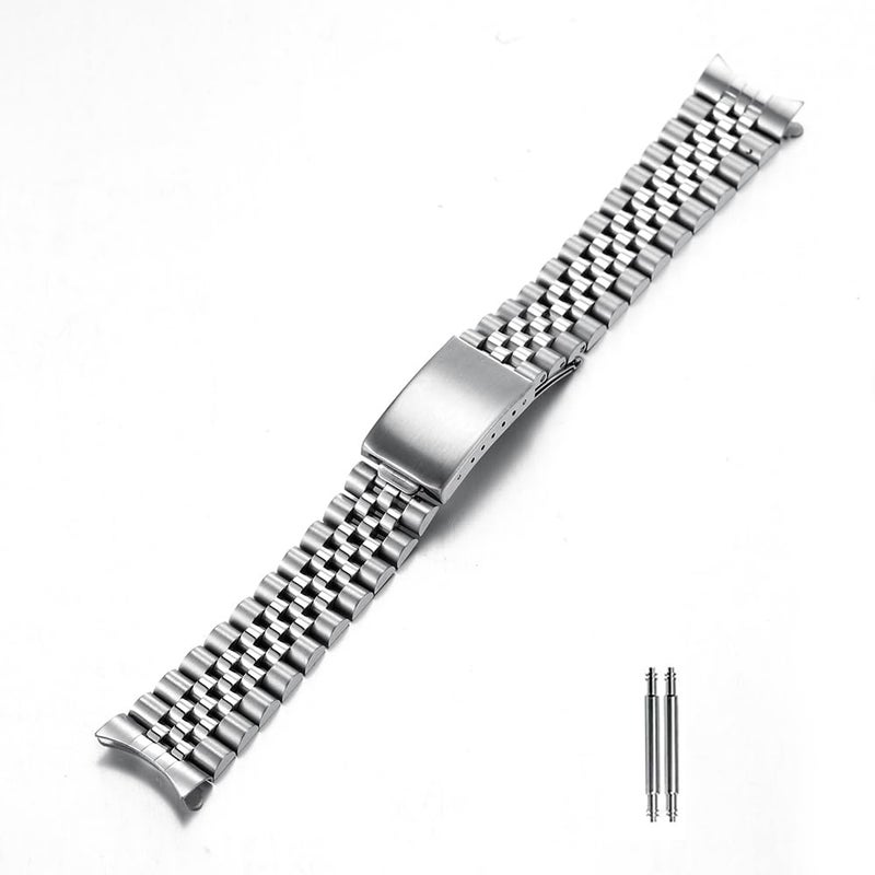 TOMIYOY 18mm 19mm 20mm jubilee stainless steel metal watch band strap bracelet,solid 316L Watch band fit for rlx skx watch (19mm, silver) - Image 1