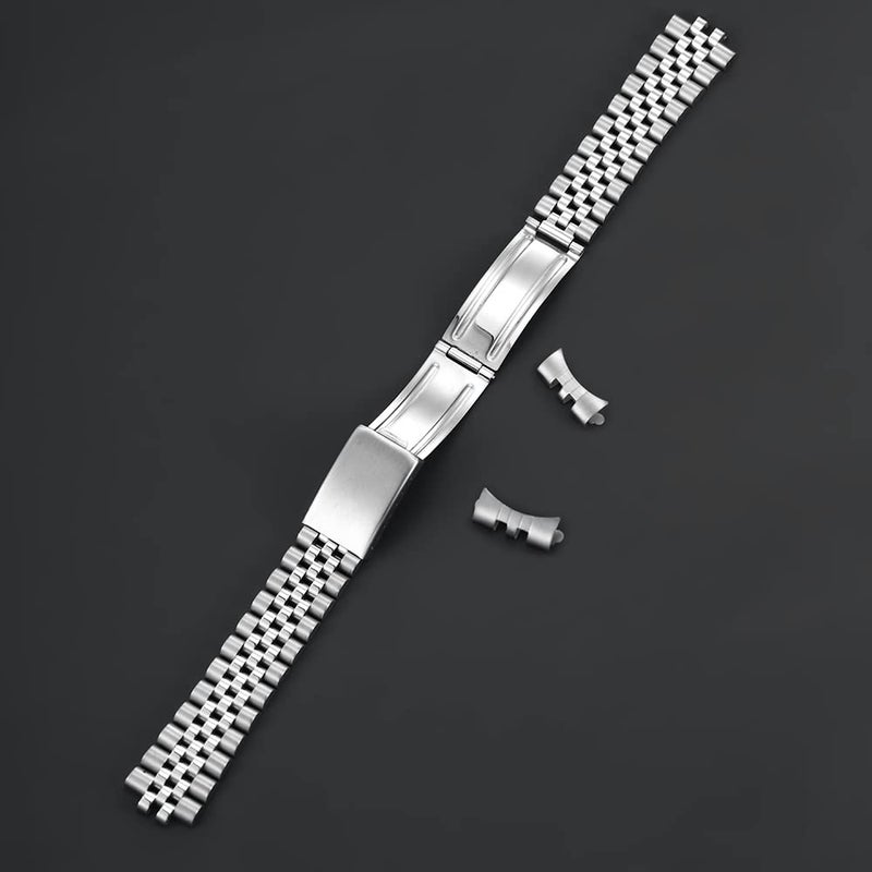 TOMIYOY 18mm 19mm 20mm jubilee stainless steel metal watch band strap bracelet,solid 316L Watch band fit for rlx skx watch (19mm, silver) - Image 5