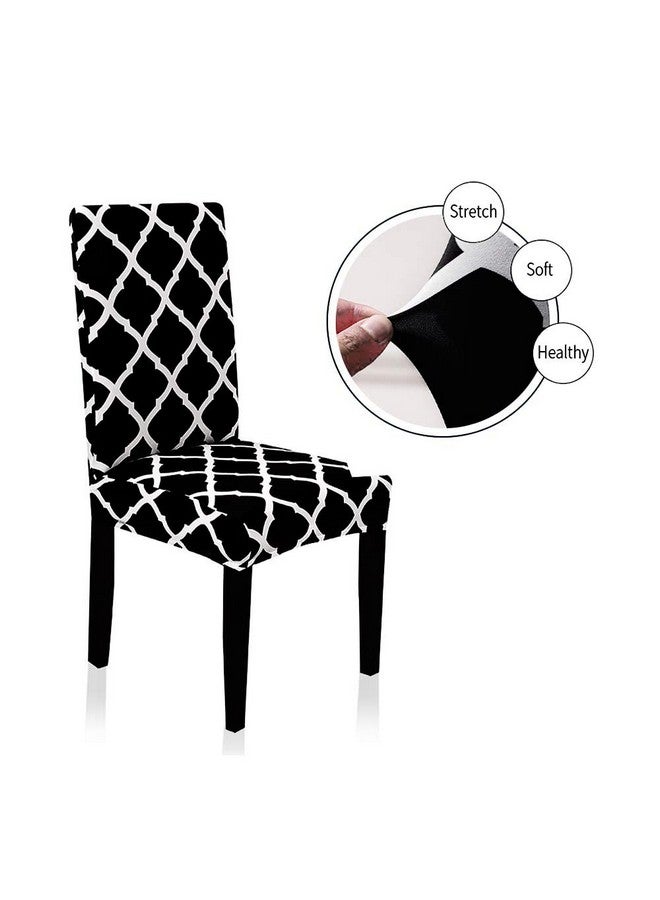 ستايليز أغطية كراسي طعام مرنة قابلة للغسل ومطبوعة من البوليستر من ستايليز (مجموعة من 6 قطع، أسود، SLMC155A) - Image 4