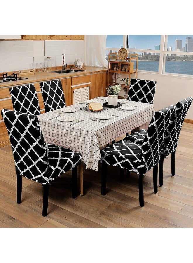 ستايليز أغطية كراسي طعام مرنة قابلة للغسل ومطبوعة من البوليستر من ستايليز (مجموعة من 6 قطع، أسود، SLMC155A) - Image 2
