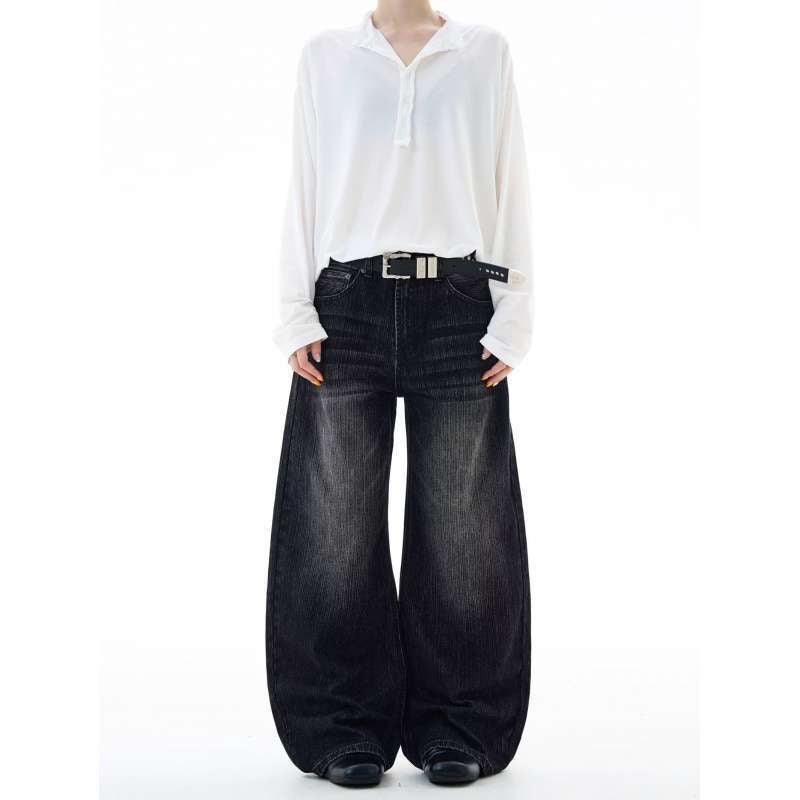 Unisex Classic Denim Jeans Loose Fit Daily Outdoor Wear - Image 2