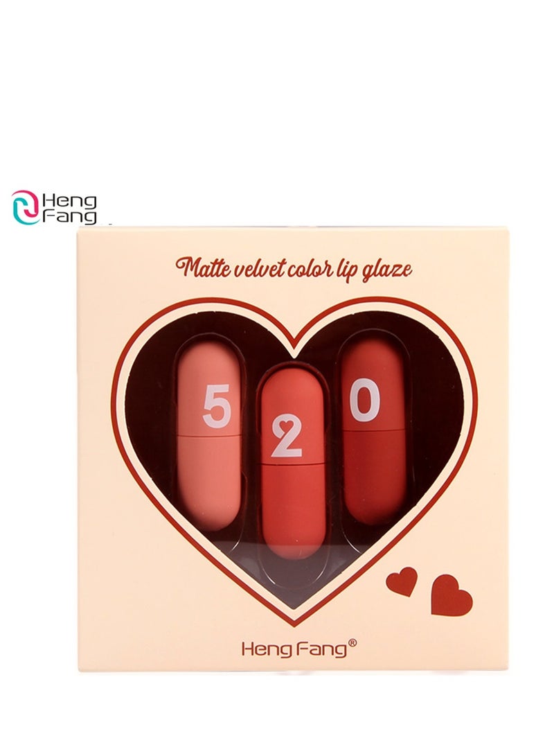 Heng Fang Lip Glaze Matte Velvet Color - 3 pcs