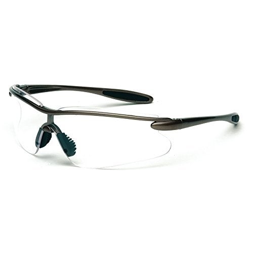 Galeton 9200376 Verge Lightweight Anti-Fog Anti-Scratch Lens Sport & Safety Glasses with Rubber Nose Pads and Temple Ends, Clear - Image 1