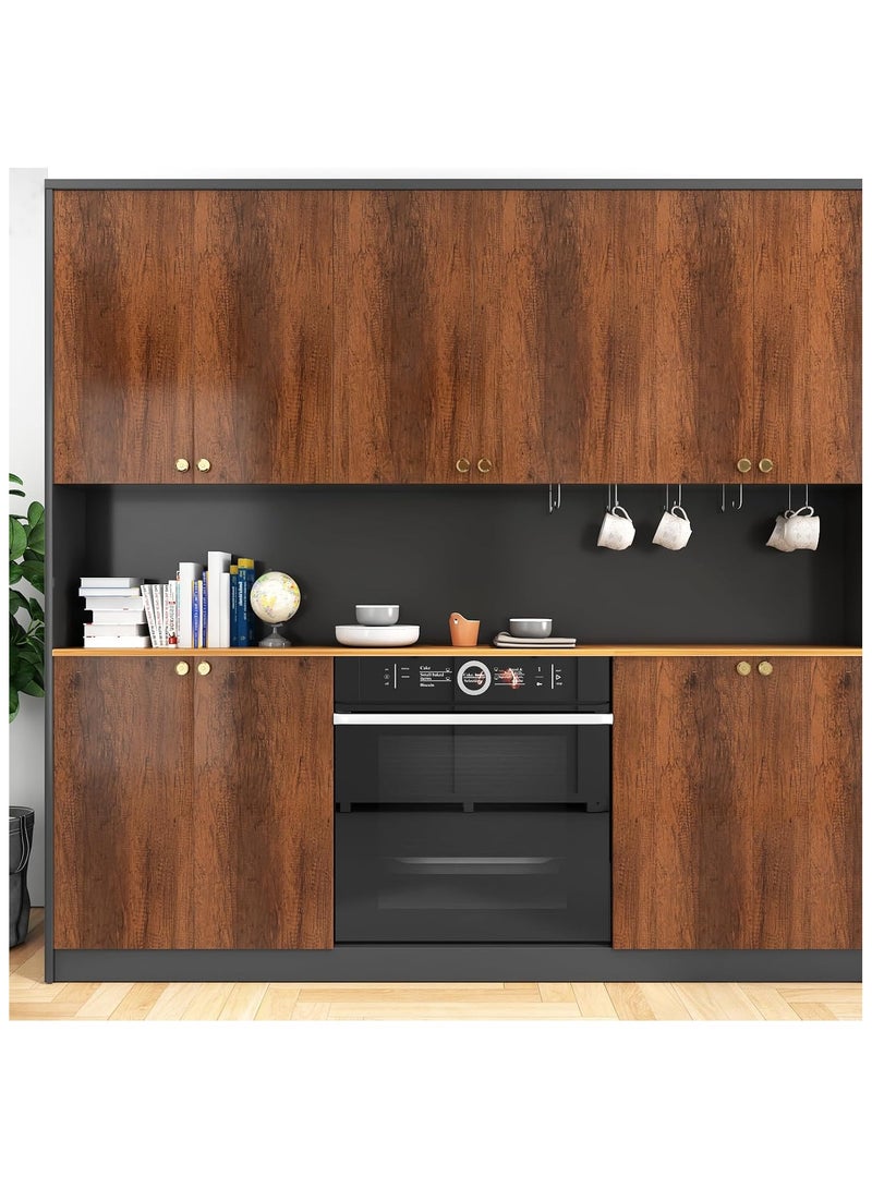 Hihonor Brown Wood Contact Paper Peel and Stick Countertops Cabinet Vinyl Wrap Waterproof Wood Wallpaper Peel and Stick Natural Wood Grain Contact Paper for Desk Furniture Self Adhesive paper - Image 5