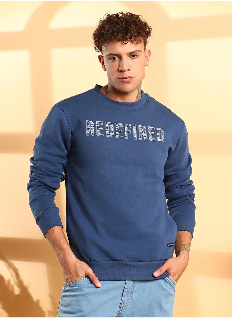 كامبوس سوترا Men's Blue Refined Pullover Sweatshirt