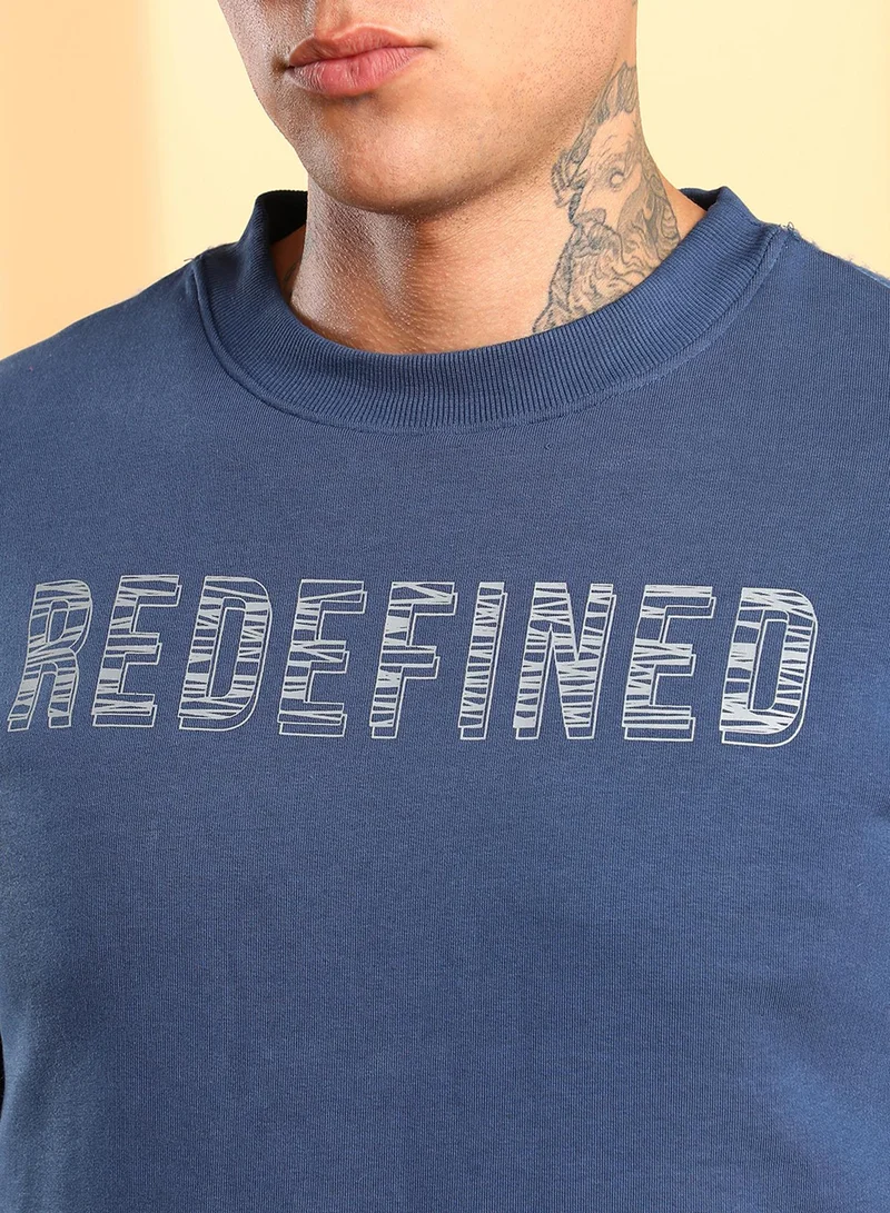 كامبوس سوترا Men's Blue Refined Pullover Sweatshirt