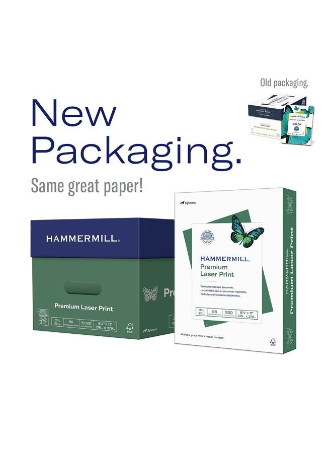 Hammermill Premium Laser Print 24lb Copy Paper, 8.5x11, 32 Case Pallet, 160,000 Sheets, Made in USA, 98 Bright, Acid Free, Laser Printer Paper, 104604P - Image 2