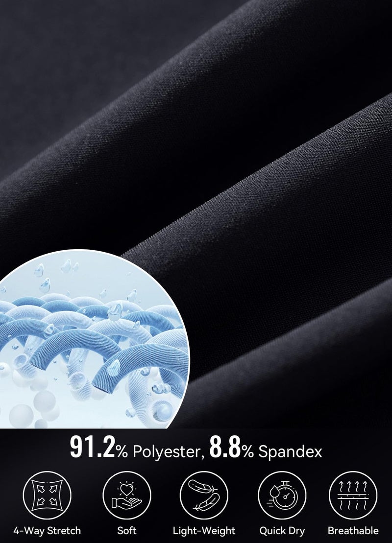 baleaf Women's 7" Long Running Shorts Athletic Workout Gym Quick Dry Hiking Shorts High Waisted Zipper Pocket Black L - Image 4