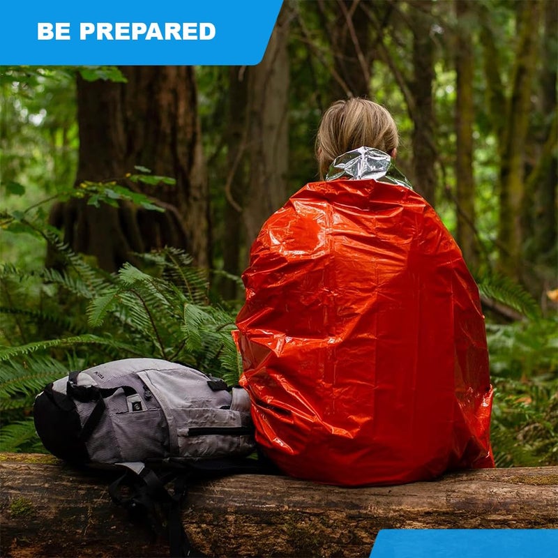Primacare CB-3684-2 Pack of 2 Emergency Sleeping Bags for Survival, Mylar Blanket/Tent Used for Emergency, Camping, Hiking, Hunting, Outdoors, Perfect for Medical First Aid Supply Kits, Adult, Orange - Image 5