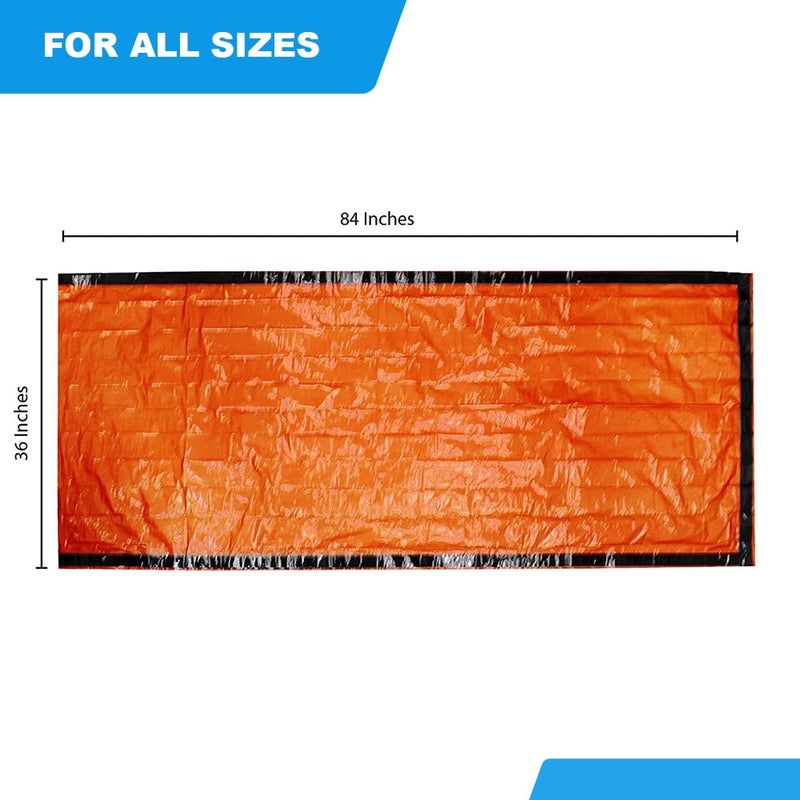 Primacare CB-3684-2 Pack of 2 Emergency Sleeping Bags for Survival, Mylar Blanket/Tent Used for Emergency, Camping, Hiking, Hunting, Outdoors, Perfect for Medical First Aid Supply Kits, Adult, Orange - Image 4