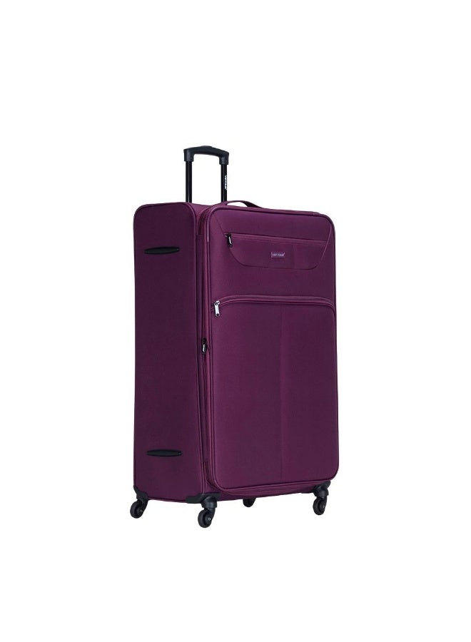 VIPTOUR 4-Piece Fabric Softside Luggage Set with 360° Spinner Wheels & Number Lock – Durable Polyester Travel Trolley Bag (20’’ / 24’’ / 28’’ / 32’’) - PLUM - Image 3