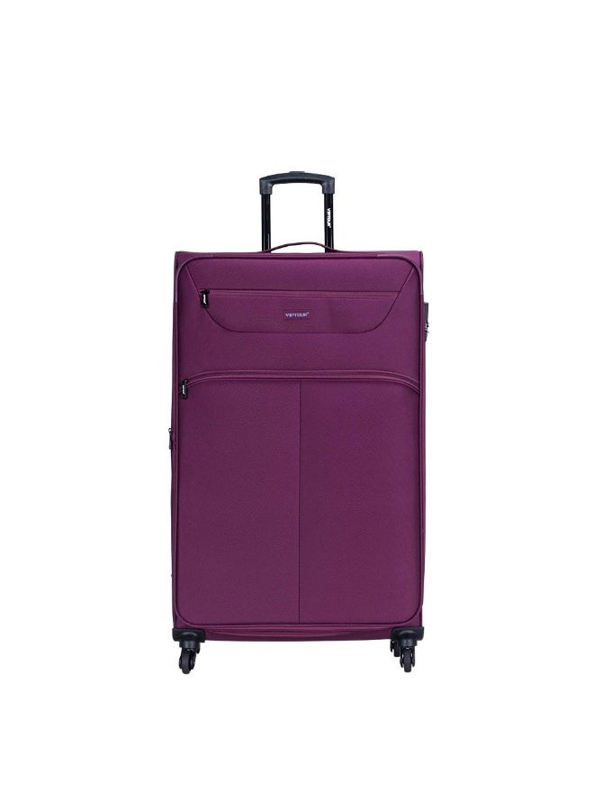 VIPTOUR 4-Piece Fabric Softside Luggage Set with 360° Spinner Wheels & Number Lock – Durable Polyester Travel Trolley Bag (20’’ / 24’’ / 28’’ / 32’’) - PLUM - Image 2