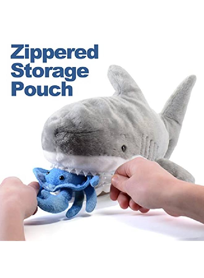 Prextex 15Inch Plush Shark Stuffed Animal With 5 Piece Soft Stuffed Sea Animals Includes Stuffed Octopus Crab Turtle Stingray And Blue Whale - Image 4