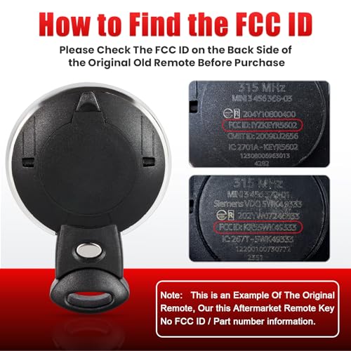 Aichiyu FCC ID: IYZKEYR5602 & KR55WK49333 Smart Remote Control Car Key Fob Replacement for Mini Cooper 2006 2007 2008 2009 2010 2011 2012 2013 CAS System Remote 315Mhz - Image 4