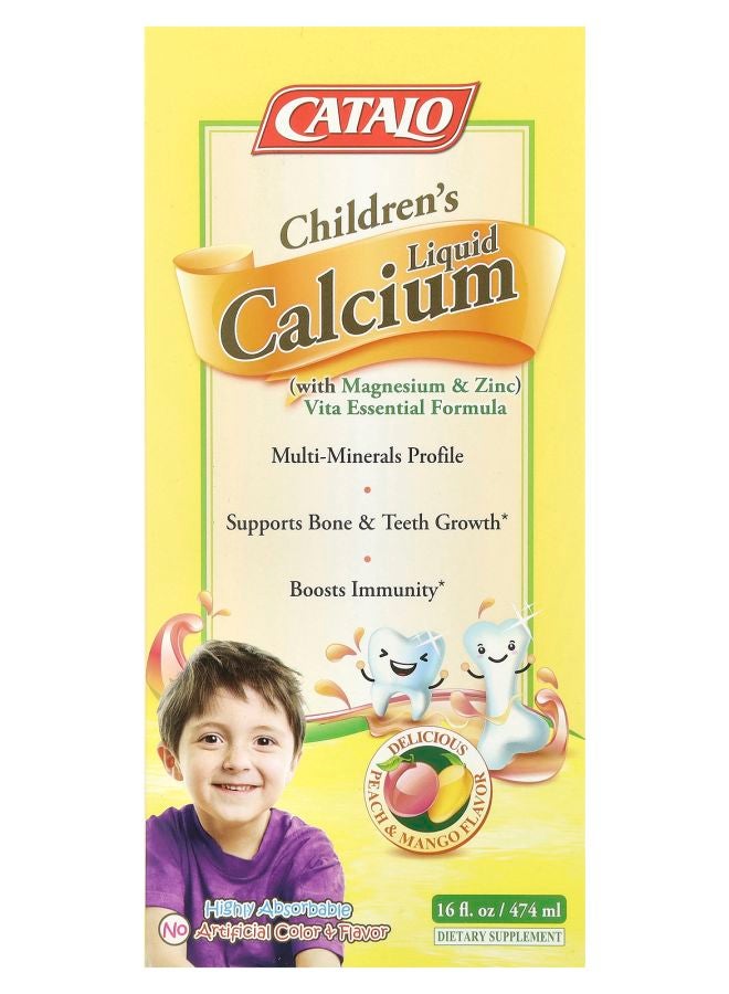 Children's Liquid Calcium with Magnesium & Zinc Peach and Mango 16 fl oz (474 ml)