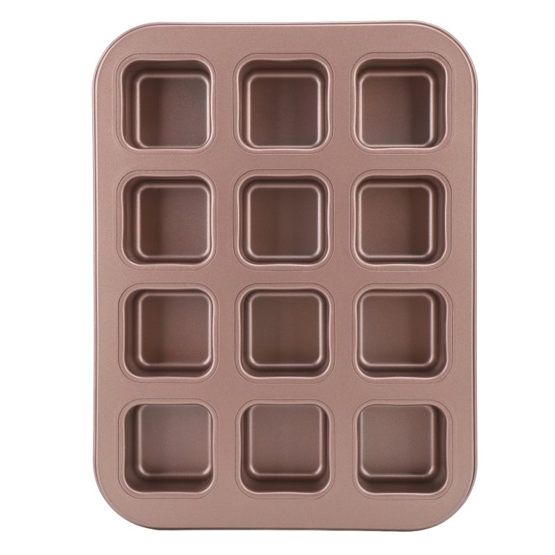 Brownie Pan: 12 Grids Carbon Steel Non Stick Square Baking Pan - Even Heat Distribution Easy Release Compact Baking Mold for Small Kitchens Home Baking - Image 5