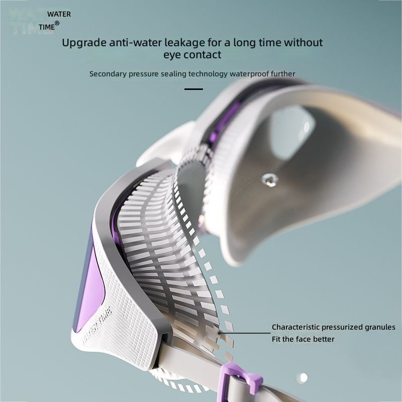 WaterTime Racing Swim Goggles with Anti-Fog, Waterproof Design for Men and Women - Includes Swimming Cap - Image 3
