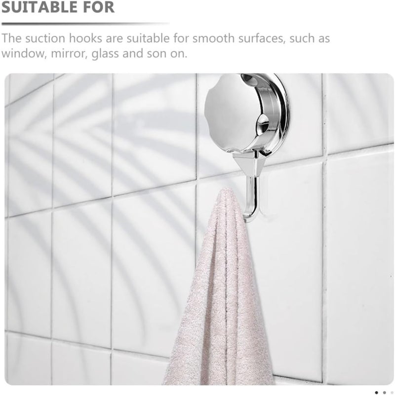 2pcs Strong Vacuum Suction Hooks Heavy Duty Reusable Suction Cup Towel Hangers for Bathroom Kitchen Wall Mount Utility Storage - Image 3