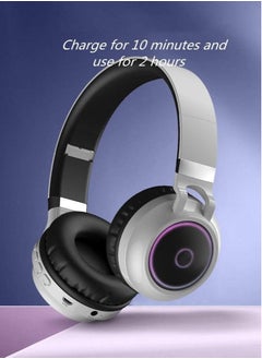 Foldable Bluetooth 5.0 Headphones, On-Ear/Over-Ear Wired and Wireless Headsets with Mic, FM, SD/TF, Hi-Fi Stereo Deep Bass, 25 Hours Playtime, for Travel, Home, Office (White) - pzsku/Z5B51C678670D46C83848Z/45/_/1703044094/048f83b4-430a-4b26-a298-76cefb55c41a