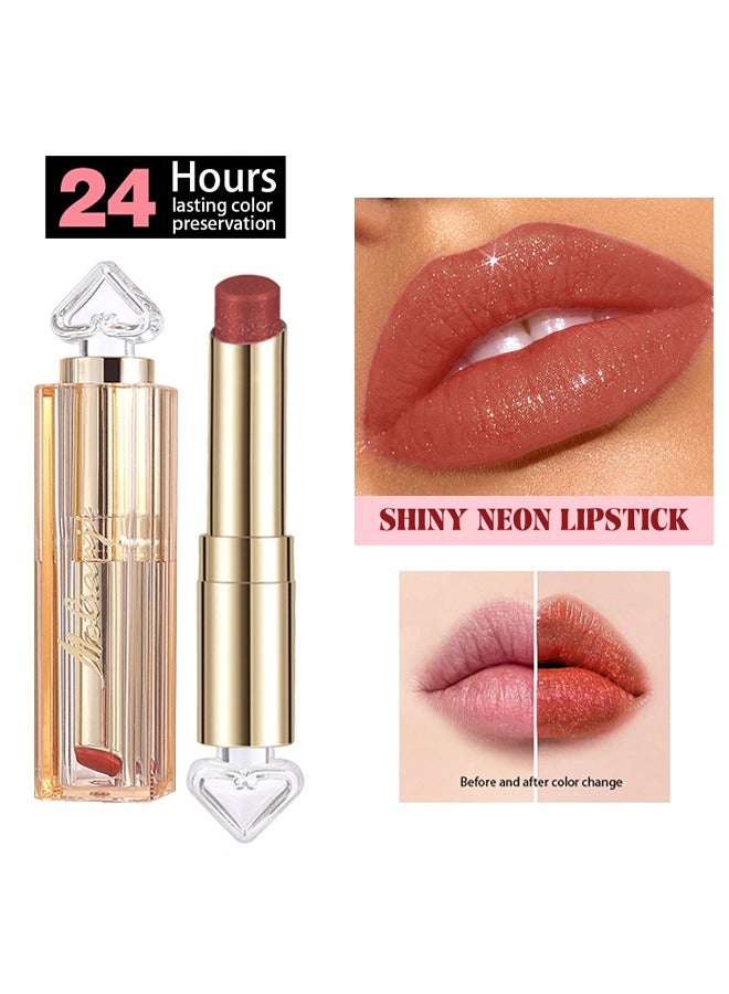 maffick Shiny Neon Lipstick- Long Lasting,Diamond High Pigmented,Waterproof Pink Metallic Shimmer Lip Gloss Lipgloss #04 - Image 1