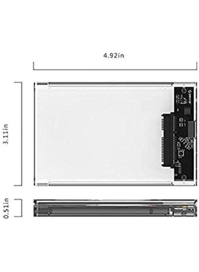 2.5" SATA to USB 3.1 External Hard Drive Enclosure – Tool-Free Transparent Case for 2.5 Inch SSD & HDD (7mm/9.5mm), UASP High-Speed External Drive Enclosure - Image 2