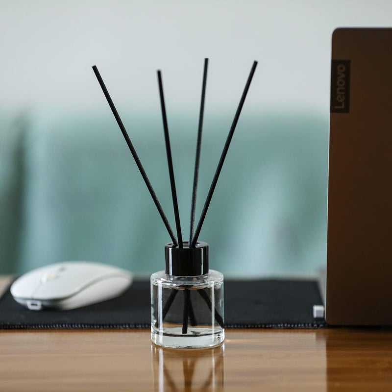 Agidea 4PCS Fragrance Glass Diffuser Bottles, Refillable Diffuser Bottles with 20pcs Reeds Sticks & Black Caps & Funnel, Diffuser Jars for Home Oil Fragrance Decoration Girl Women Gift (50ML) - Image 4