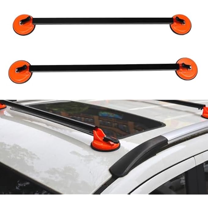 rayihni 2 Pcs 36.22 Inch Car Roof Rack Cross Bar, Universal Square Steel Tube Roof Rack with Suction Cup Mount for Most Car Vehicles SUV Vehicles Rooftop Cargo Luggage Carrier - Image 3