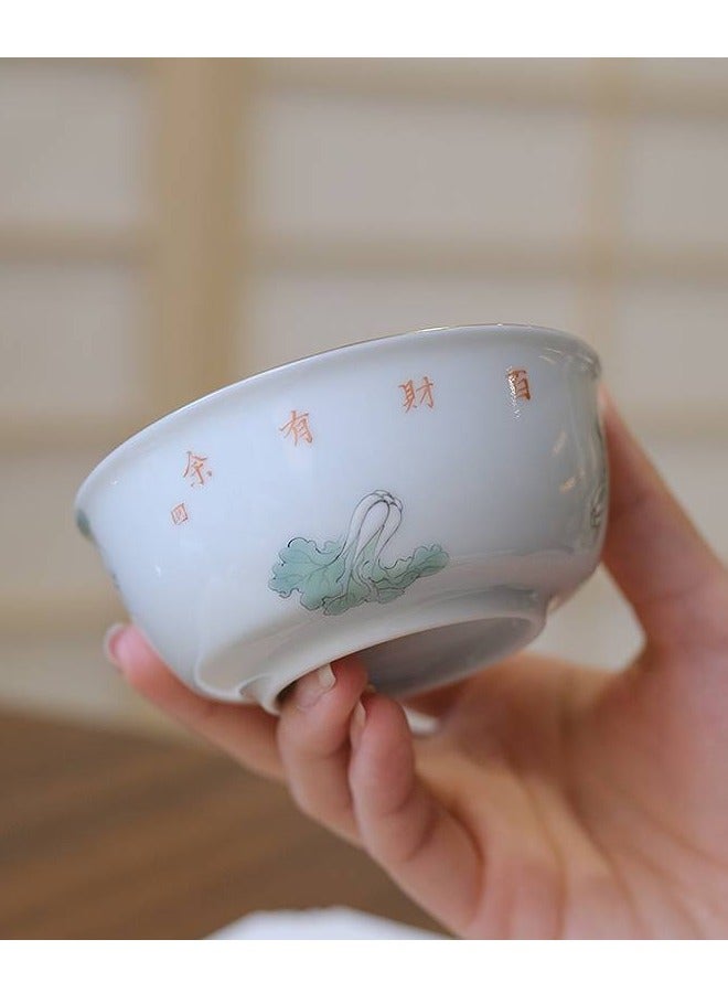 كوب قهوة مضيف مطلي يدويًا من Jizhou Kiln؛ كوب شاي صيني تقليدي مصنوع يدويًا  - Image 4