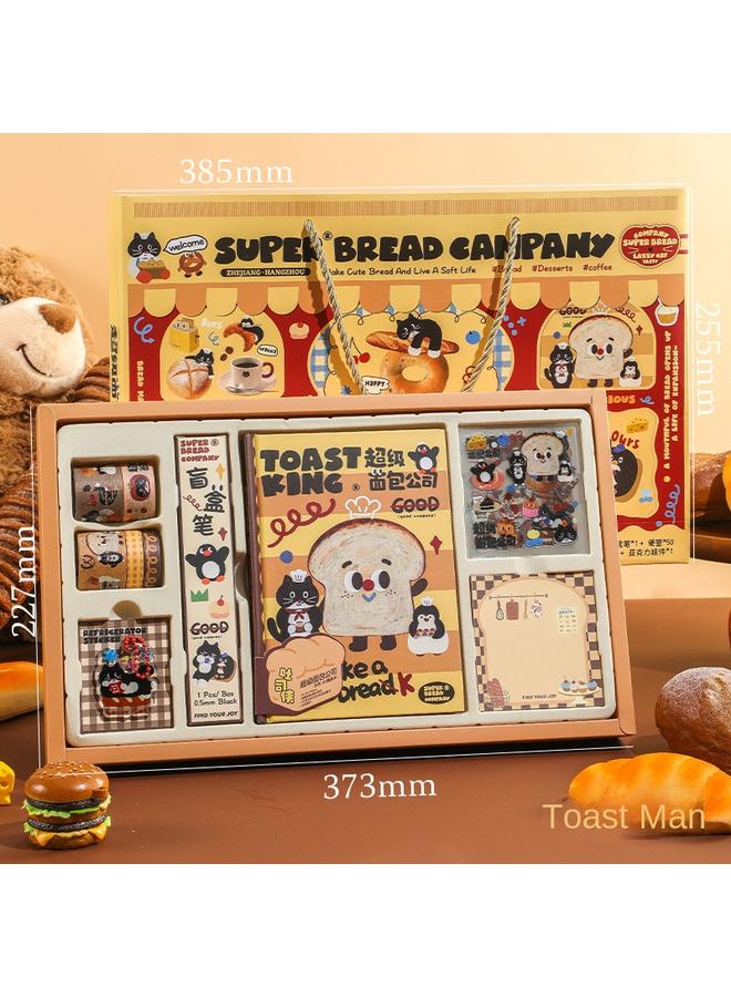 Bluejw Fang Dao | Bread Hand Book Suit Gift Box Girl's High Color Notebook Girl's Cute Hand Book Complete Set - Image 1