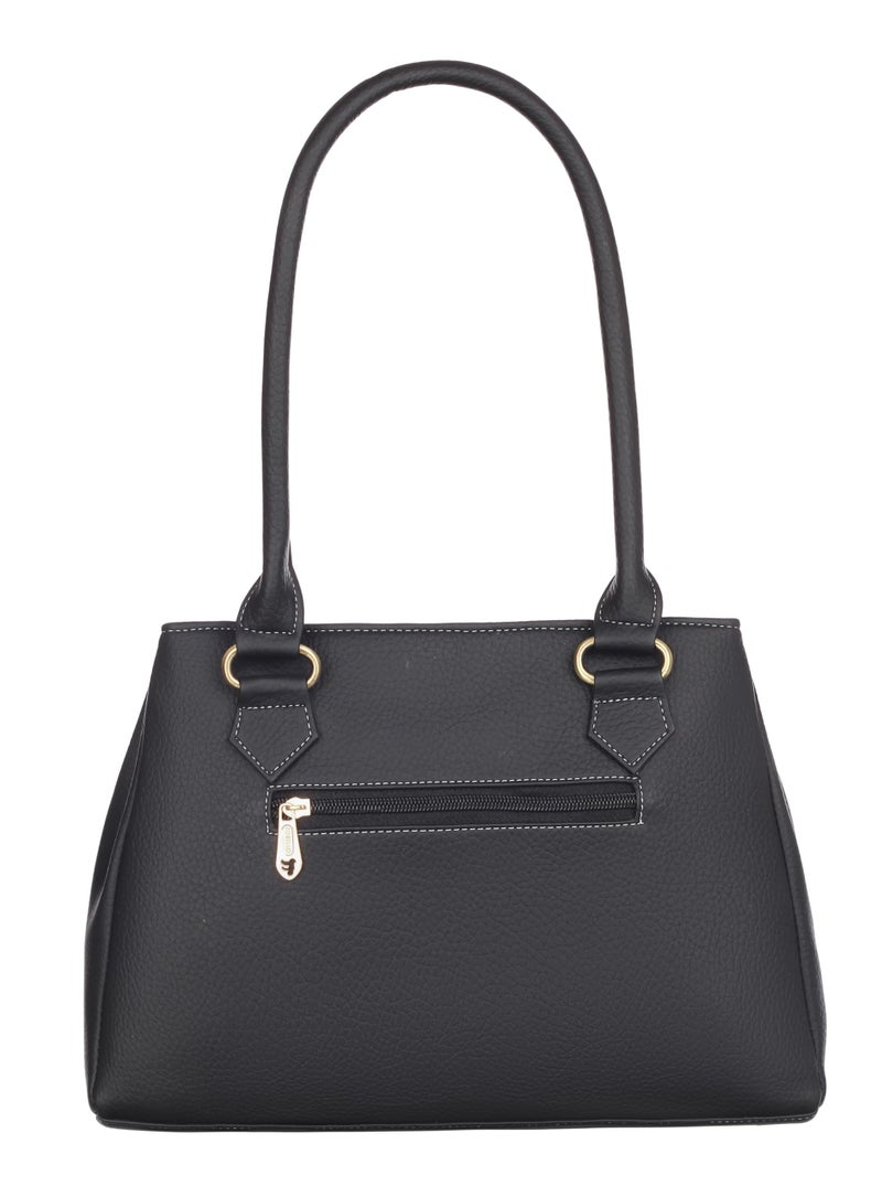Fostelo Women's Maria Satchel Tote Handbag for Women | Ladies Purse | Stylish Shoulder Bag | Gift For Women | Black - Image 4