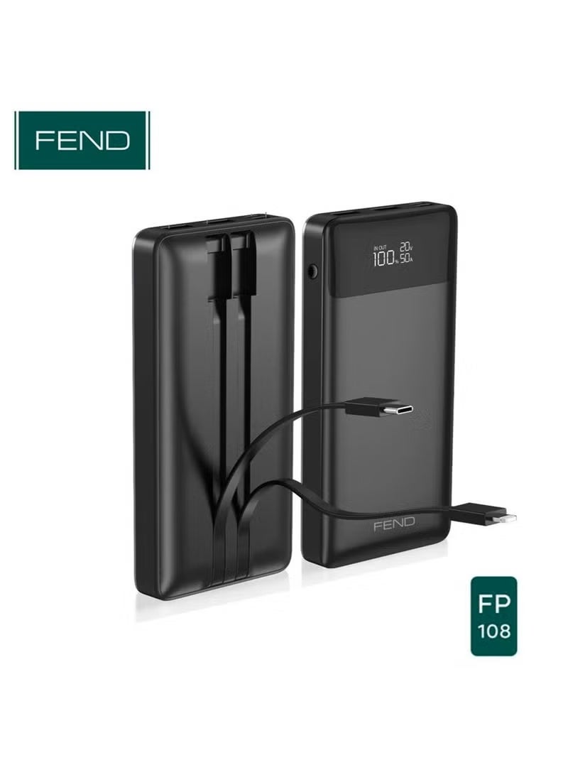 Fend FP108 16200mAh Power Bank with 22.5W Super Fast Charging, Digital LED Battery Display, Dual USB Output, Type-C Input/Output – Compact, High-Capacity, Travel-Friendly Portable Charger for Smartphones, Tablets, Wearables & Daily Use – Black Color - Image 4