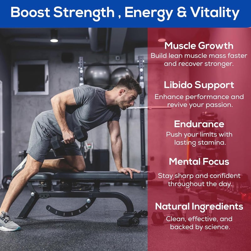 LEAN Nutraceuticals Testosterone Booster for Men  Strength Endurance and Vitality  180 Caps - Image 4