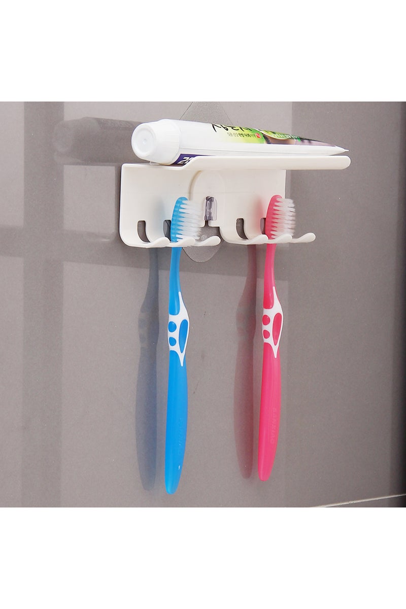 حامل فرشاة أسنان جداري M White 700215 بأربعة فتحات، منظم تخزين فرشاة أسنان ذاتي اللصق