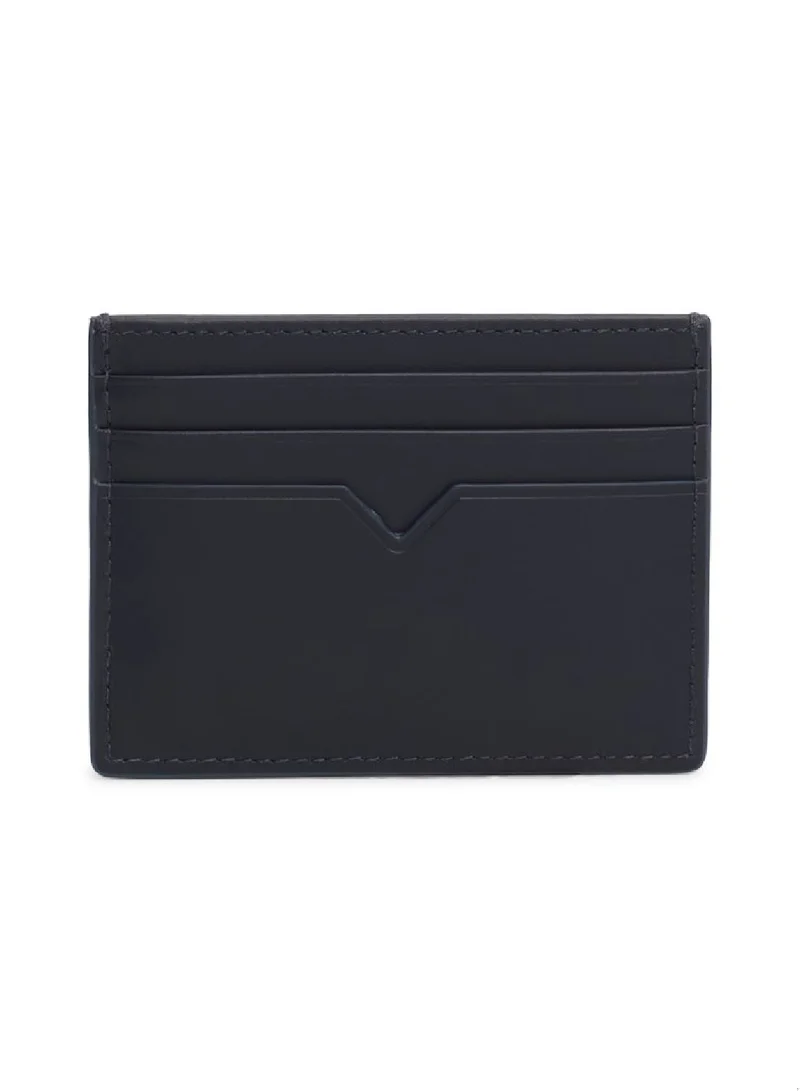 TOMMY HILFIGER Men's Corporate Leather Credit Card Holder, Blue - Leather