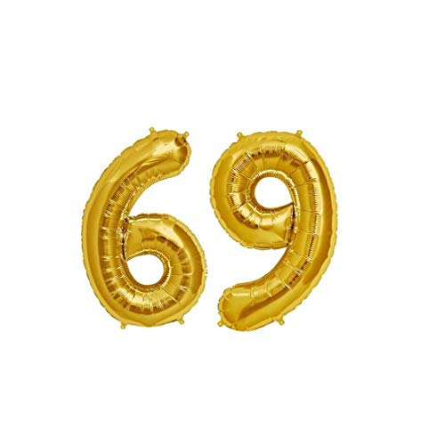 SOI Numbers Foil Balloon Gold 16" Inch for Birthday Anniversary Party Decoration (Number 69/96) - Image 1