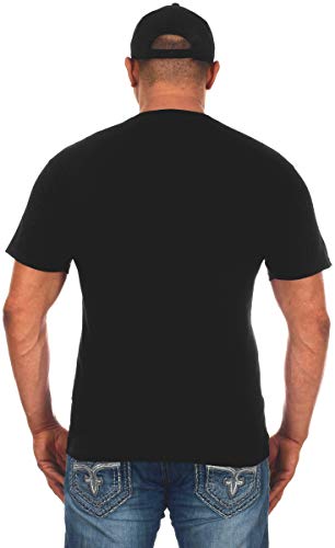 JH DESIGN GROUP Men's Chevy Camaro Black T-Shirt Distressed American Flag (XX-Large, Black) - Image 2