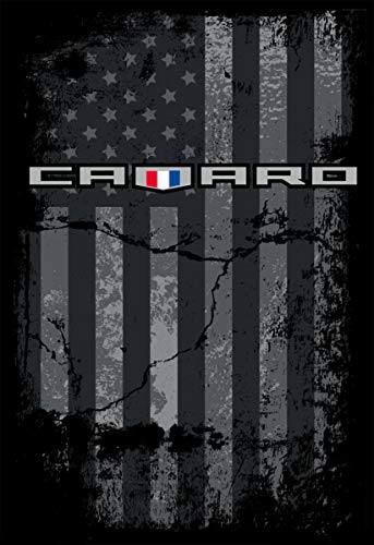 JH DESIGN GROUP Men's Chevy Camaro Black T-Shirt Distressed American Flag (XX-Large, Black) - Image 3