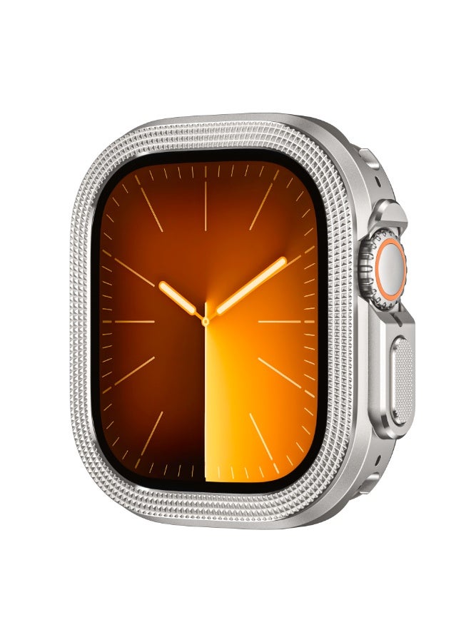 TEMPO 2 in-1 Metal Cover Compatible with Apple Watch Ultra 2/1 Case 49mm, Rugged Bumper with Back Protector for iWatch Ultra 49mm, Titanium - Image 1