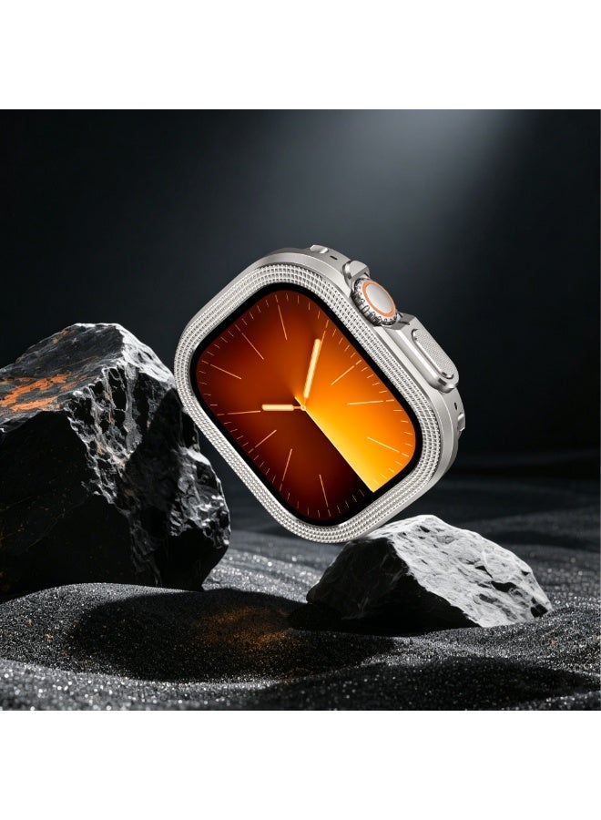 TEMPO 2 in-1 Metal Cover Compatible with Apple Watch Ultra 2/1 Case 49mm, Rugged Bumper with Back Protector for iWatch Ultra 49mm, Titanium - Image 5