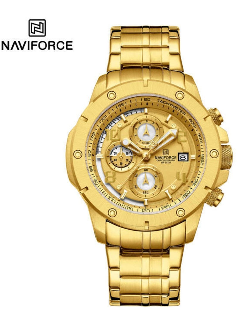 NAVIFORCE Stylish Chronograph Watch for Men with Stainless Steel Bracelet Sporty Dial Luminous Hands and Water Resistant Design for Everyday Casual and Formal Wear  - Image 1