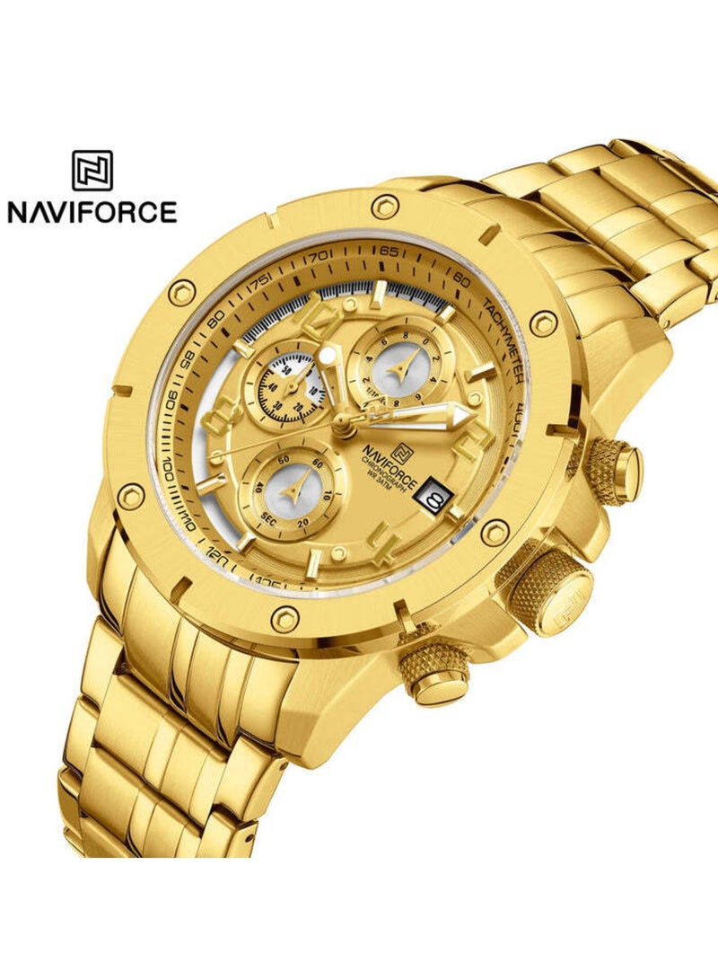 NAVIFORCE Stylish Chronograph Watch for Men with Stainless Steel Bracelet Sporty Dial Luminous Hands and Water Resistant Design for Everyday Casual and Formal Wear  - Image 2