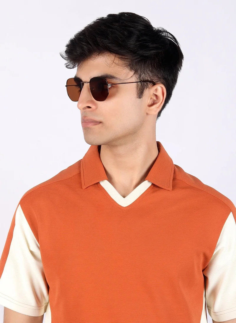Woggles Brown Polarized Hexagonal Sunglasses