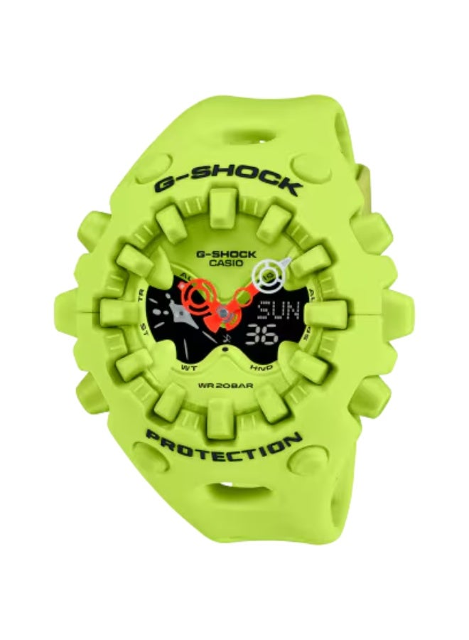 Casio G-SHOCK Men’s Analog Digital Watch GA-V01-9ADR Neon Yellow Dial Resin Strap Shock Resistant 200M Water Resistant Sports Watch
